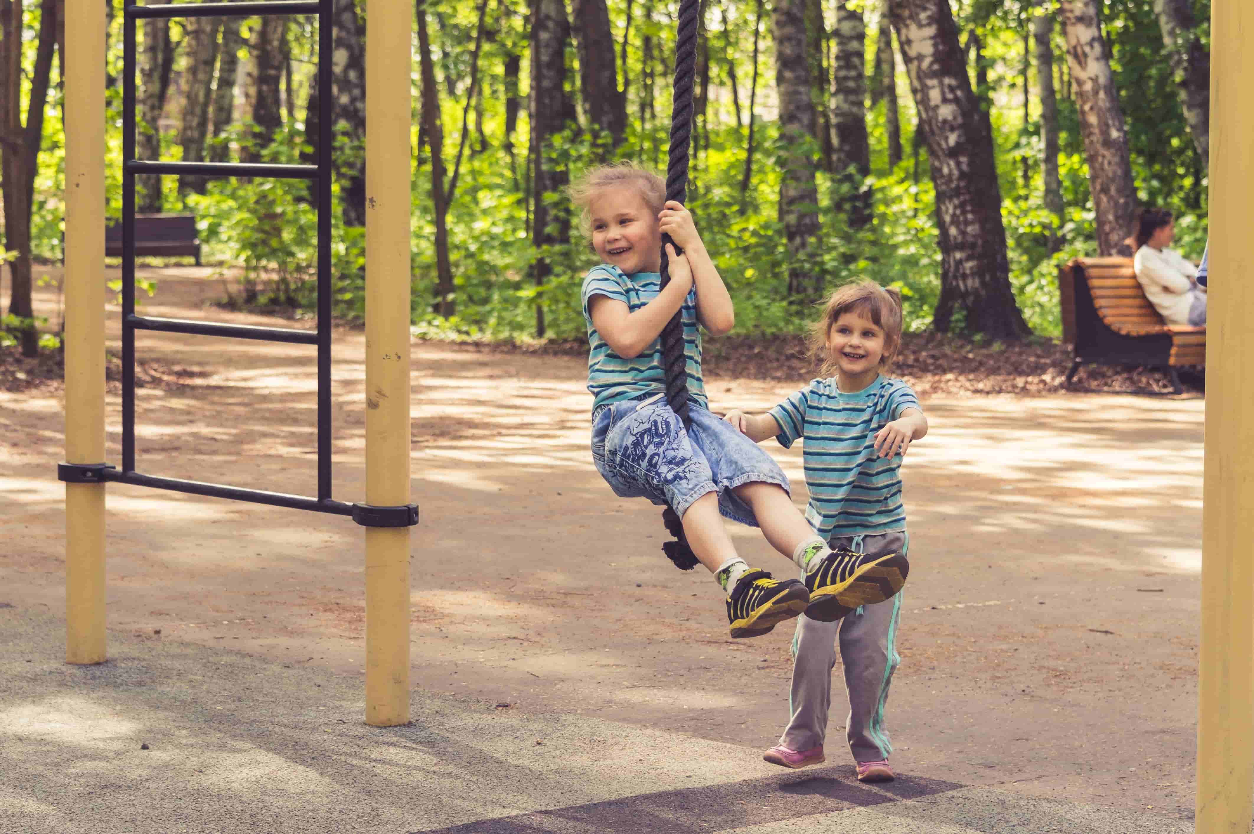 Kids playground near forest